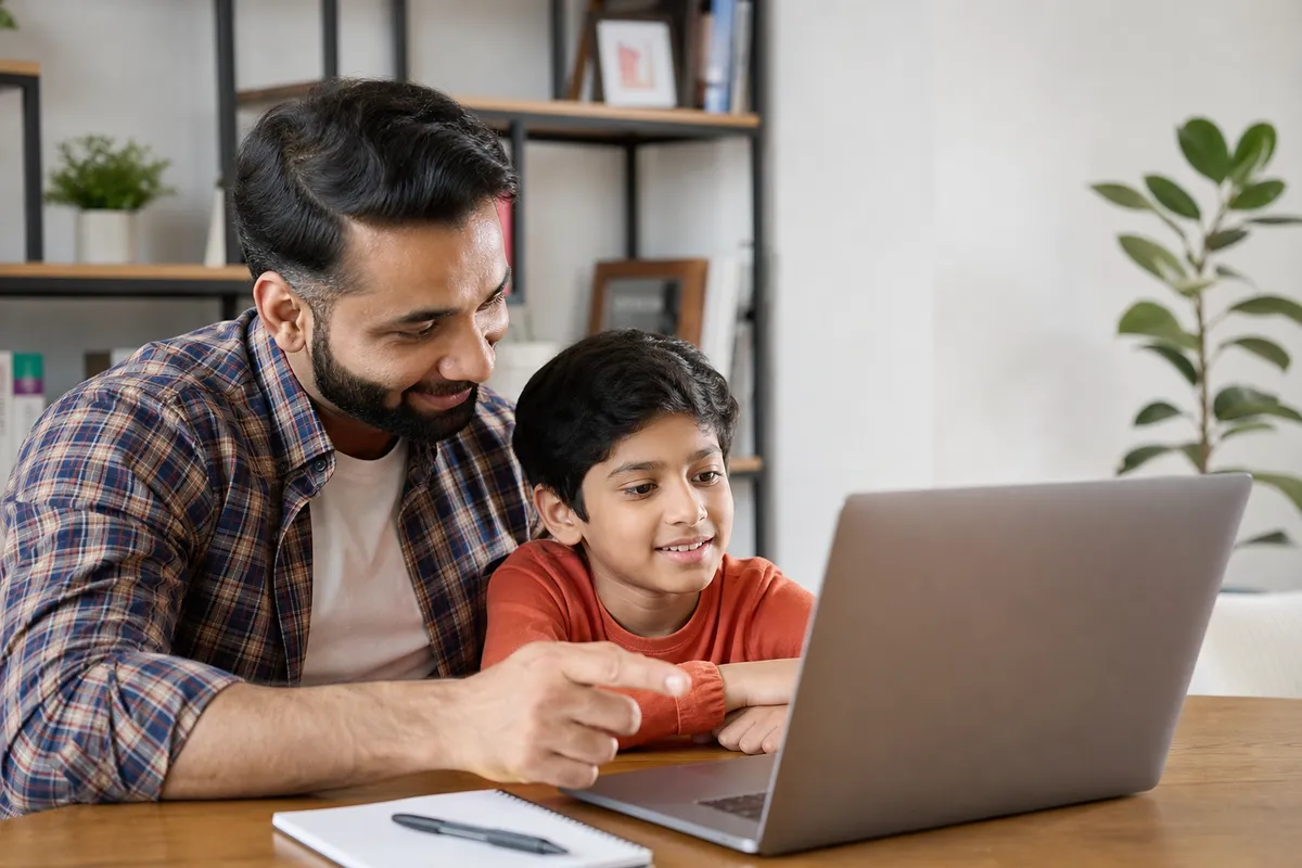 Parent and child booking a free demo coding class together